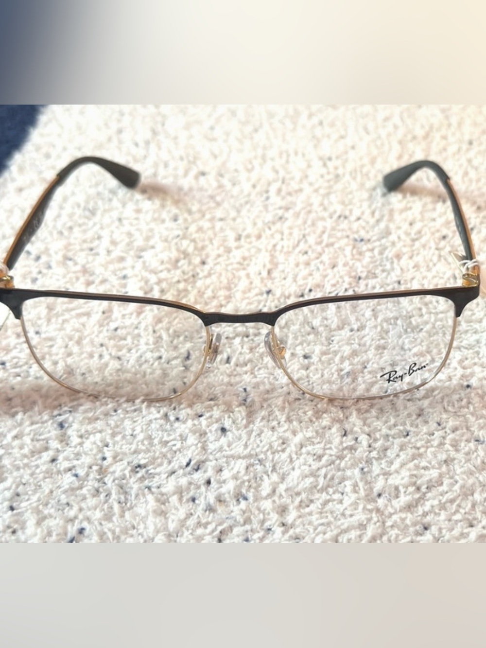 New RAY-BAN Rx-able Eyeglasses RB 6363 2890 54-18 Black & Gold Frames